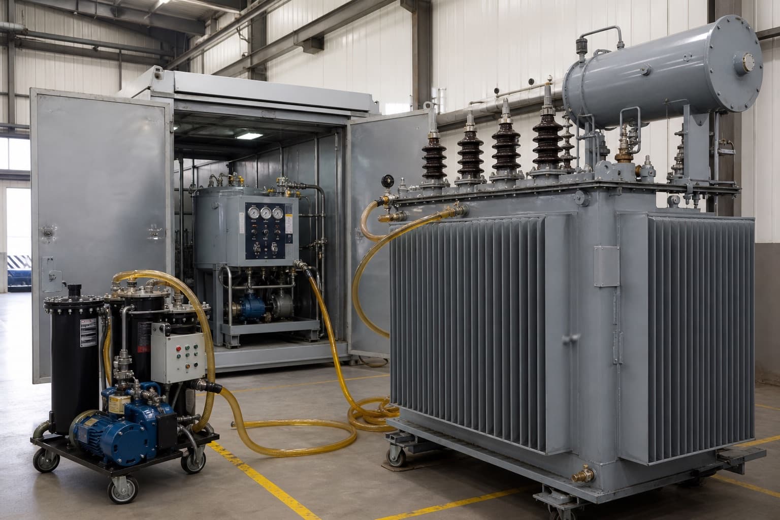 Transformer drying and oil dehydration equipment at Trafo Engineering