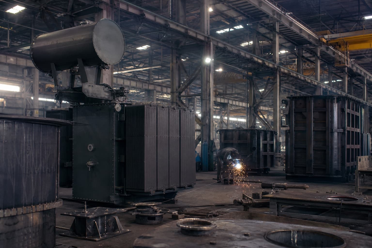 Transformer tank fabrication on the Trafo Engineering factory floor in Karachi